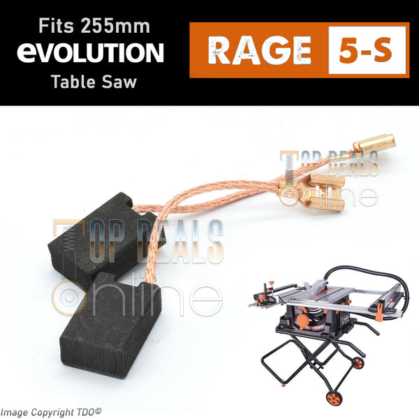 Carbon Brushes for Evolution R255PTS and RAGE 5-S for Multipurpose 255mm Table Saw 1500W