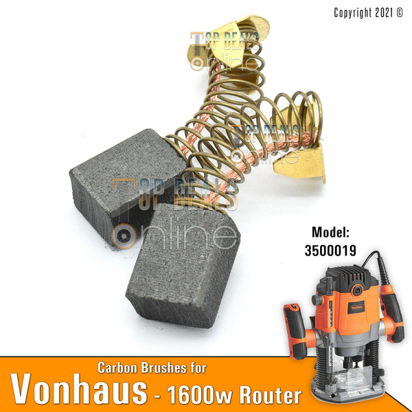 Carbon Brushes for Vonhaus Router 1600W Model 3500019