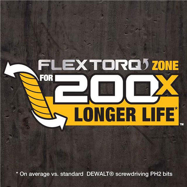 DeWALT FLEXTORQ Impact Magnetic Bit Holder PH2 57mm Screwdriver Bit Set