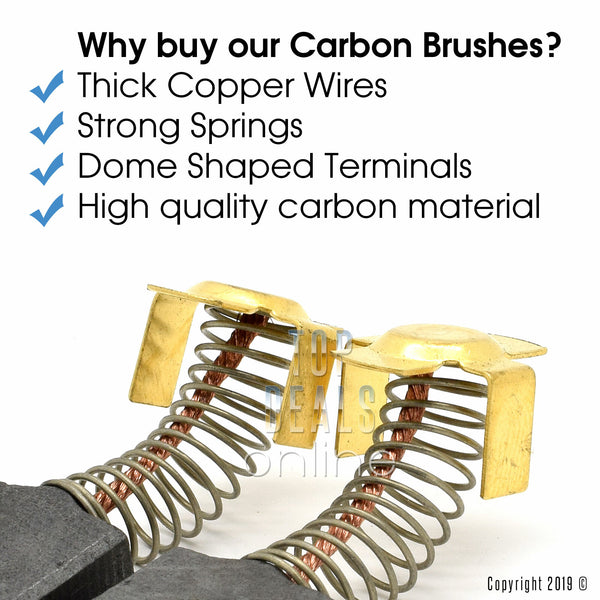 Carbon Brushes for Neilsen CT0903 & CT0904 Demolition Breaker Hammer 1700w