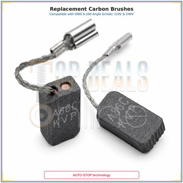 Carbon Brushes for Bosch GWS 6-100 110v 240v Angle Grinders Autostop 1607014144