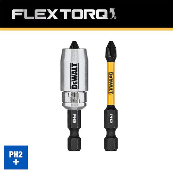 DeWALT FLEXTORQ Impact Magnetic Bit Holder PH2 57mm Screwdriver Bit Set