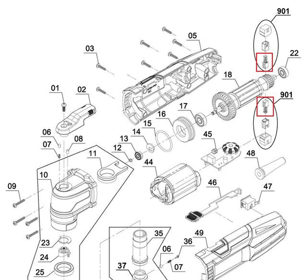 Carbon Brushes for Einhell TE-MG 300 EQ Multi-Tool 240v