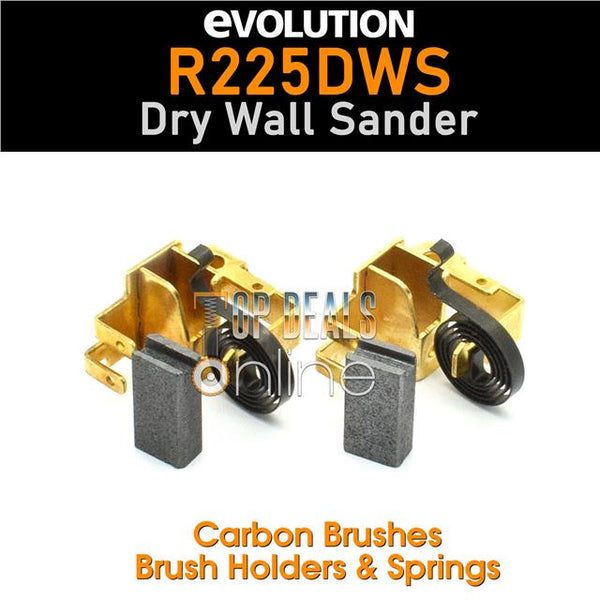 Evolution R225DWS Carbon Brushes, Holders & Springs for Dry Wall Sander 078-0333