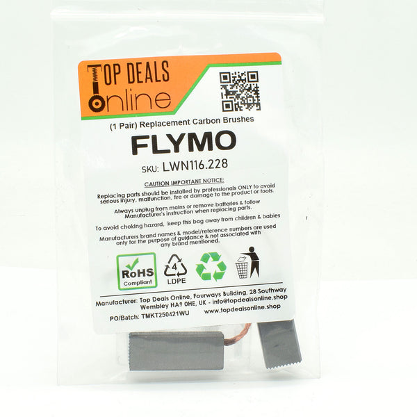 Flymo Carbon Brushes for Compact 350 330 360 UG 360 Lawnmowers