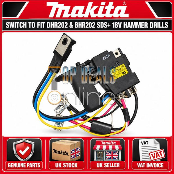 GENUINE Makita Trigger Switch for DHR202 BHR202 SDS+ 18v Hammer Drill 638882-6
