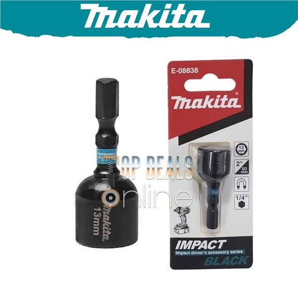 Makita Nut Setter 13mm Impact Black Magnetic Nut Driver 1/4" Hex Shank 50mm