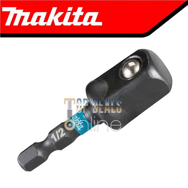 Genuine Makita Socket Adapter 1/2" in SQ Square Impact Black 1/4" Hex