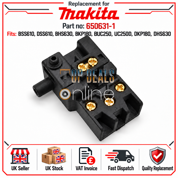Switch for Makita DKP180 DSS610 BHS630 DHS630 BUC250 UC250D XPK01 650631-1