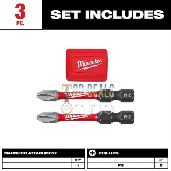 Milwaukee PH2 Magnetizer Screwdriver Drill Bit set Shockwave Impact Duty 2025
