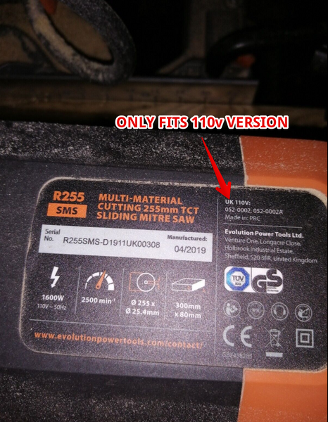 Evolution R255SMS R255SMS+ Carbon Brushes 255mm TCT Sliding Mitre Saw 110v ONLY