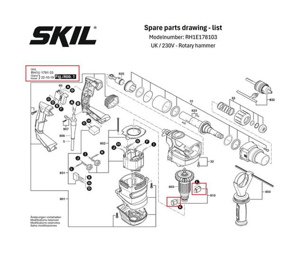 Carbon Brushes for Skil RH1U178103 SDS Plus Hammer Drill 1500w 240v