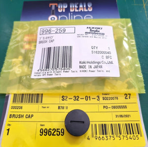 Genuine Hitachi Brush Cap (1) for C10FS C12FSA C8FB C8FB2 C8FC C8FS C8FSC Saws