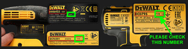GENUINE Dewalt Carbon Brushes for DC411 DCG412 DCS320 DCS380 DC390 DCS391 Type 1