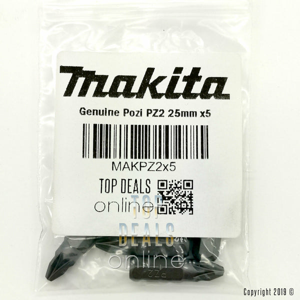Makita PZ2 25mm Screwdriver Bits Pozi x5 Bits
