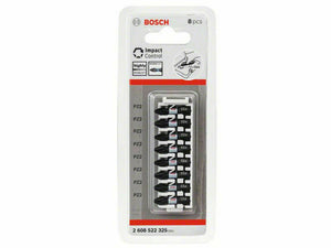 Bosch PZ2 25mm x8 Impact Control Screwdriver Bits & Click Bit Holder 2608522325