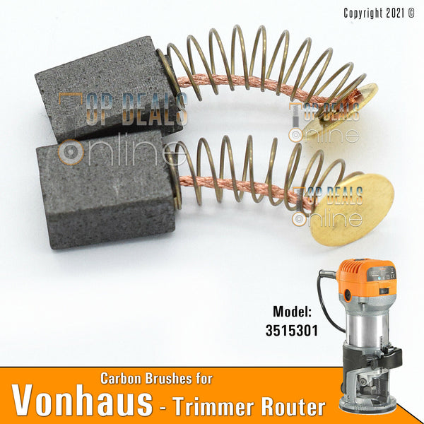 Carbon Brushes for Vonhaus Compact Trimmer Router Model 3515301