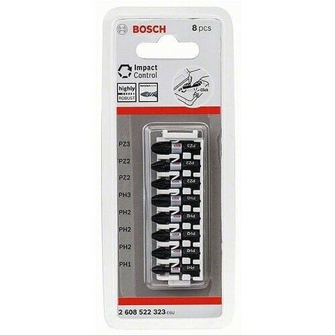 Bosch 2608522323 Impact Control Bits Set PH1 PH2 PH3 PZ2 PZ3 25mm Philips Pozi