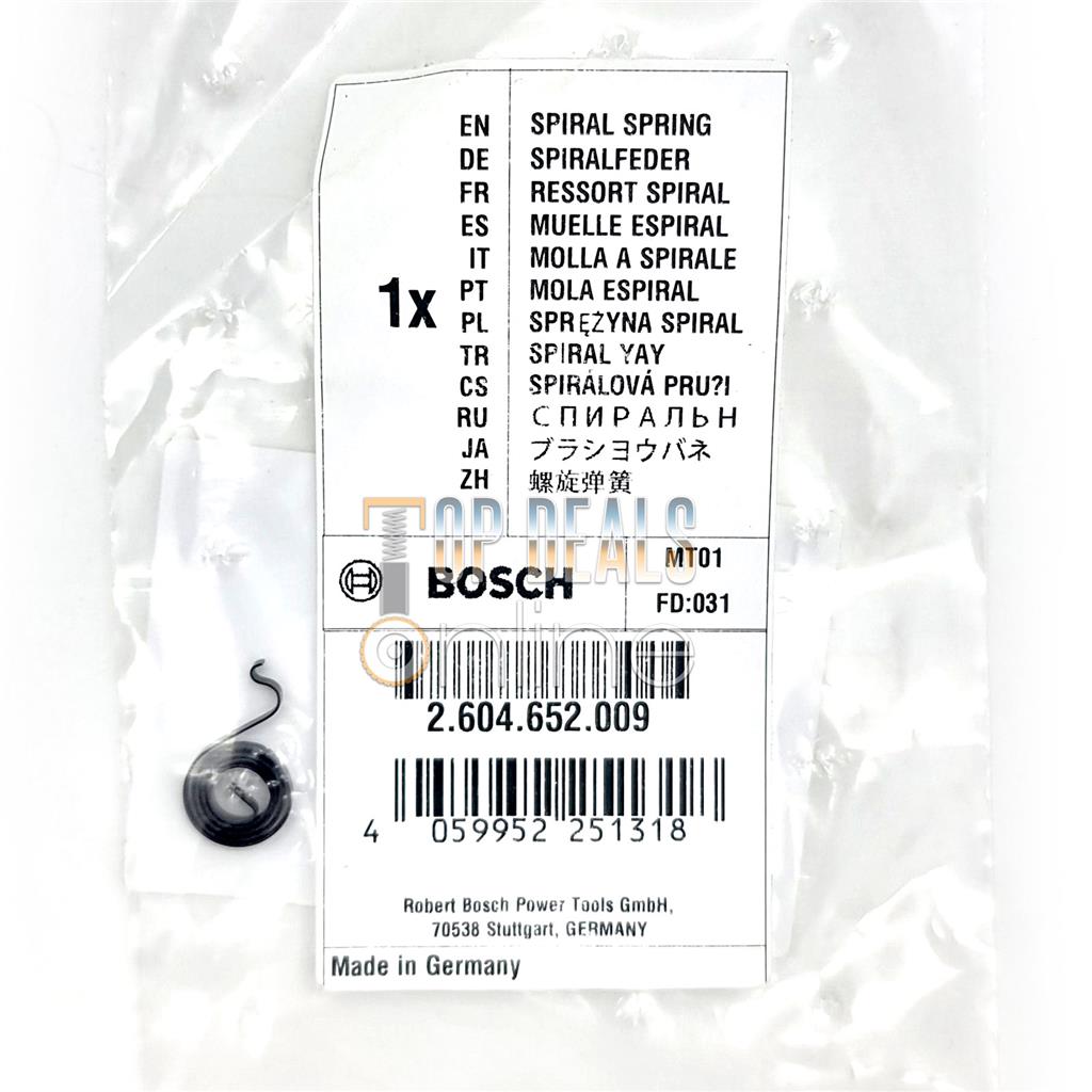 Bosch Carbon Brush Spring GST 85PE GGS 27C GGS 7C GNA 3,2 GKF 600 PKF 25 POF 500
