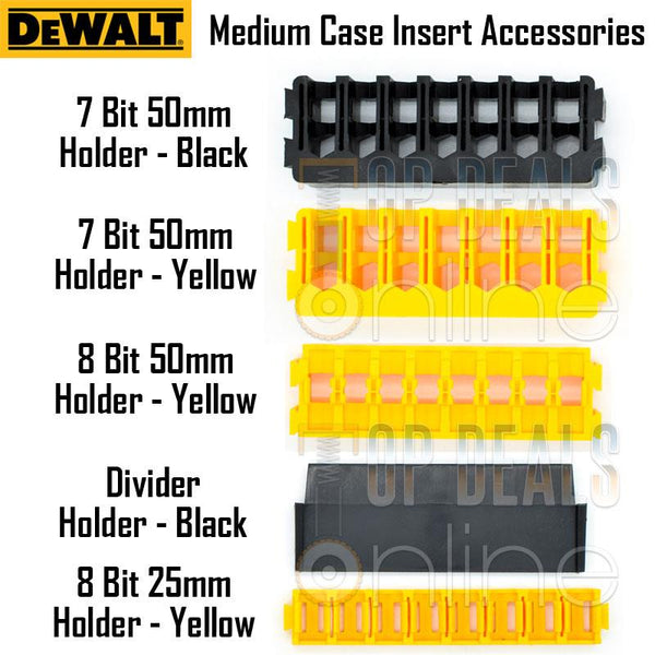 Dewalt TSTAK Mini Medium Cases ToughCase+ Stackable Accessory 25mm Bit holders
